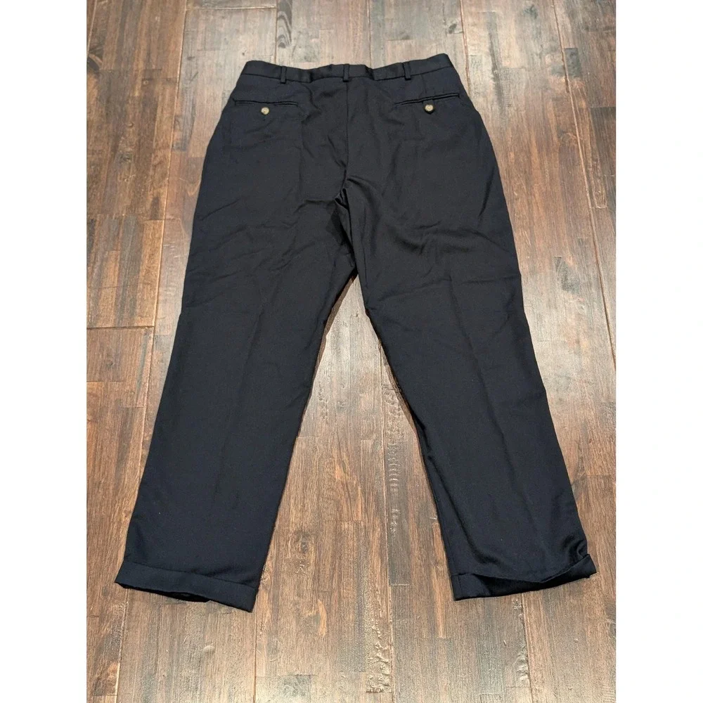 Vintage Tommy Hilfiger Dress‎ Pants Mens 36x32 Navy Pleated Cuffed Classic